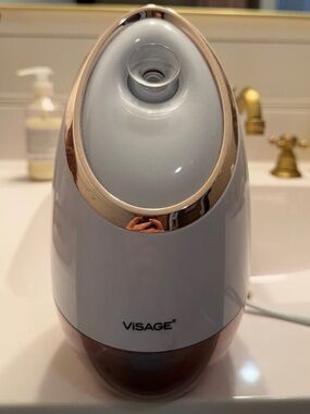 Visage Facial Steamer - White with Rose Gold Trim